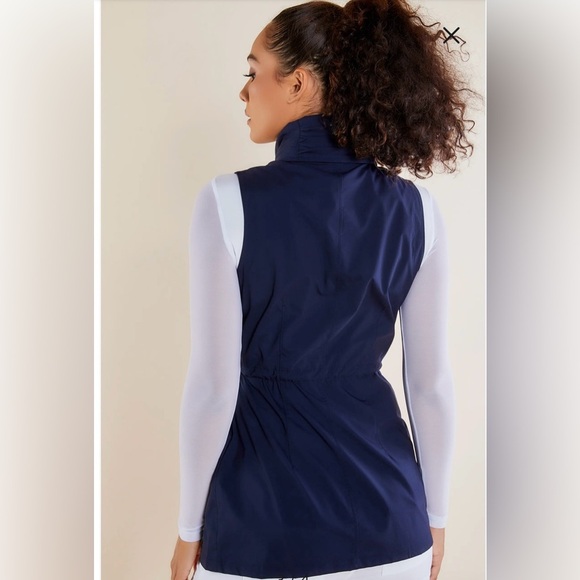 ANATOMIE Delaney Travel Vest Blue Two Way Zipper Front Pockets Drawstring Waist - Picture 2 of 11